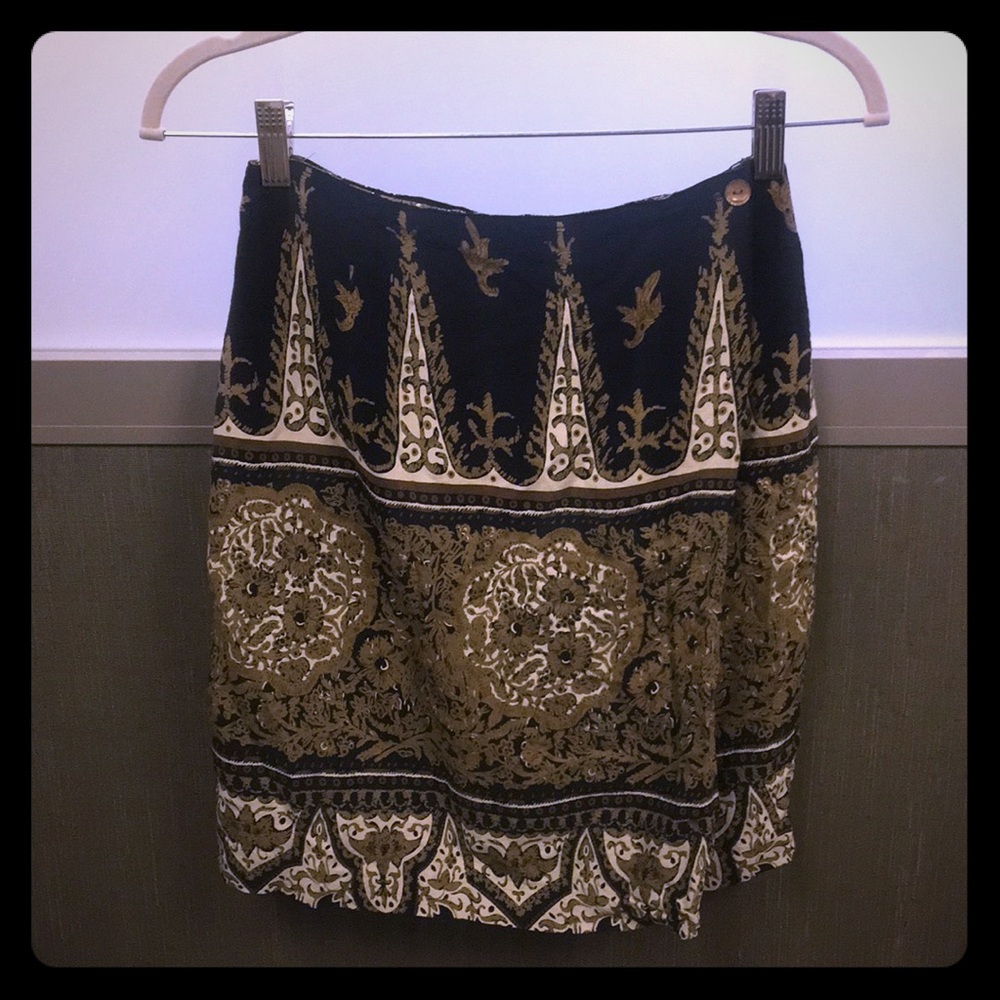 Vintage patterned wrap skirt